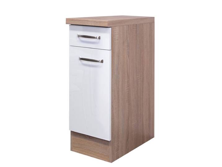 Küchen Unterschrank LUKE 30 cm Eiche/ weiß