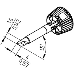 ERSA 0142BDLF20 - Ersadur Lötspitze, PLCC - Messer