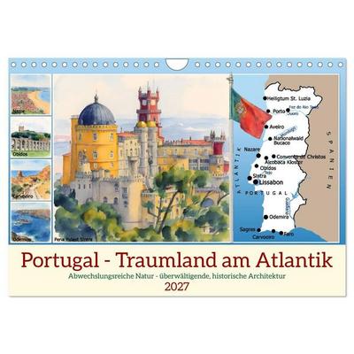 Portugal - Traumland am Atlantik (Wandkalender 2027 DIN A4 quer), CALVENDO Monatskalender