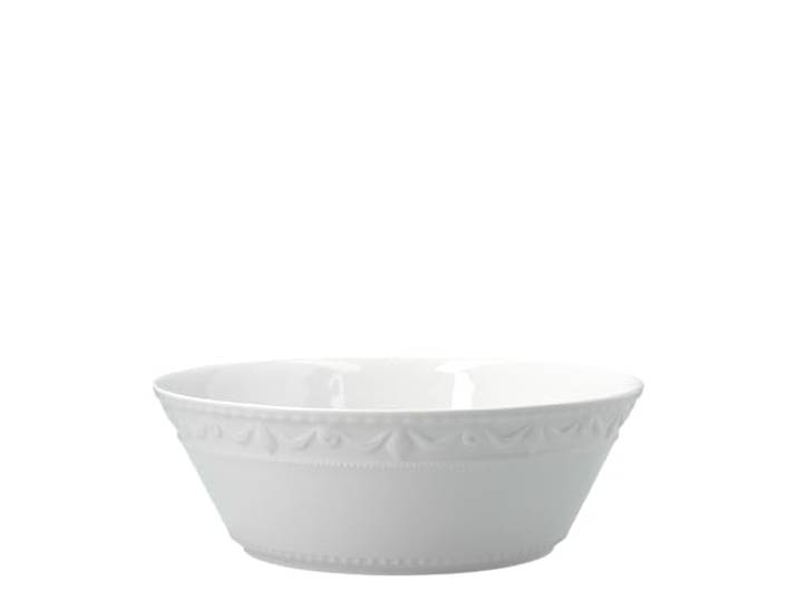 KPM Berlin KURLAND Schale groß, Handgefertigte Porzellanschale, Bowl Schüssel Porzellan, 2 L, Klassisches Design, Weiß (Ø 26)