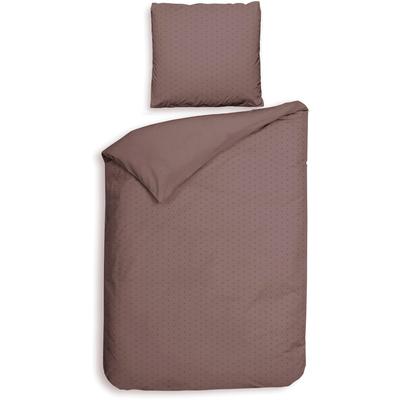 Bettwäsche HECKETT & LANE "Punto", rosa (canyon rose), B/L: 155cm x 220cm, 1 Stk., 1 Stk., Mako-Satin, B/L: 80cm x 80cm, 2 Stk., Mako-Satin, Obermaterial: 100% Baumwolle, Bettwäsche, Bettwäsche, gepunktet, 100% Baumwolle ab 135x200 cm.