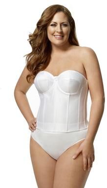 Plus Size Women's Make it Smooth Strapless Longline 6421 by Elila in White (Size 36 C)