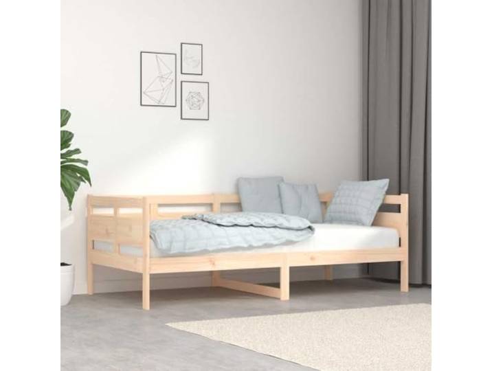 RJPLMFV Tagesbett ohne Matratze, massives Kiefernholz, 90 x 190 cm Rahmen aus massivem Kiefernholz, Lattenrost inklusive, Schlafsofa für Gäste, Schlafzimmer oder Wohnzimmer