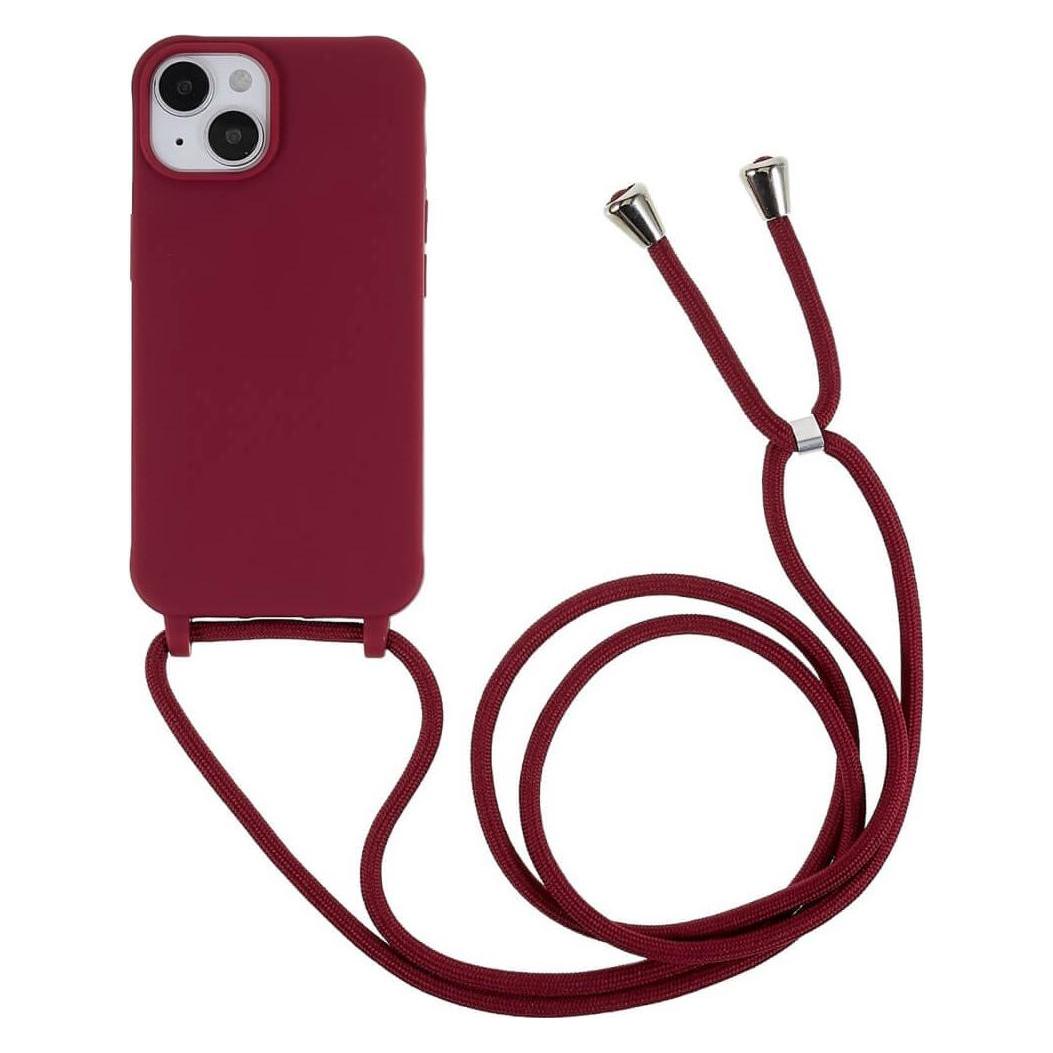Cover-Discount iPhone 14 - Hülle mit Umhängeband rot (660107848D)