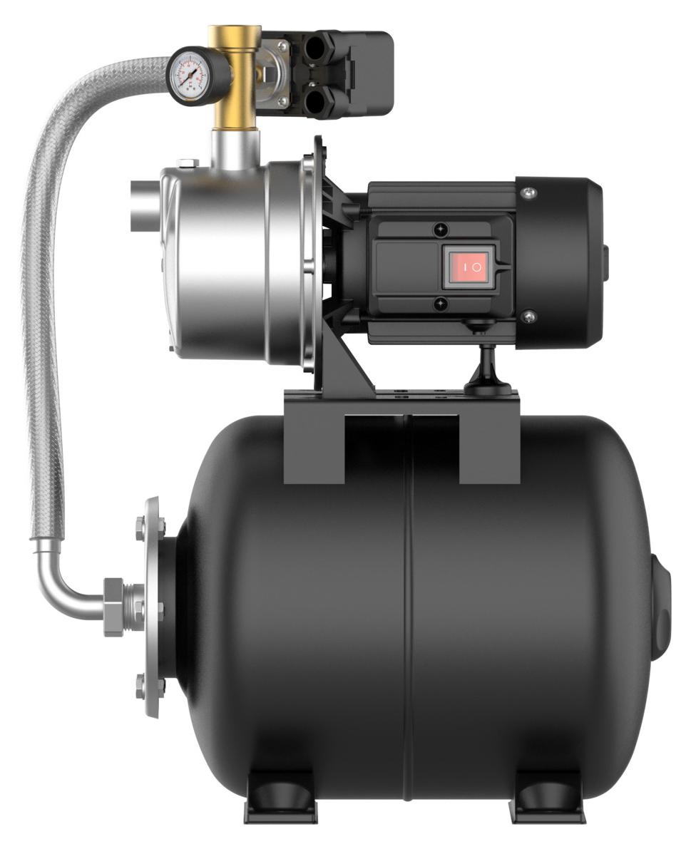 TRINNITY Profi-Hauswasserwerk Eigenwasserversorgung Jet-Pumpe 600W Edelstahl 19l Drucktank
