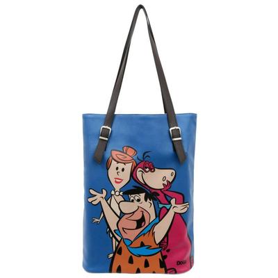 Umhängetasche DOGO "Tall Bag Damen Schultertasche Family Rocks Damen Schultertasche", Damen, Gr. B/H/T: 40cm x 34cm x 10cm onesize, blau, Kunstleder, Taschen Umhängetasche, Handgefertigt