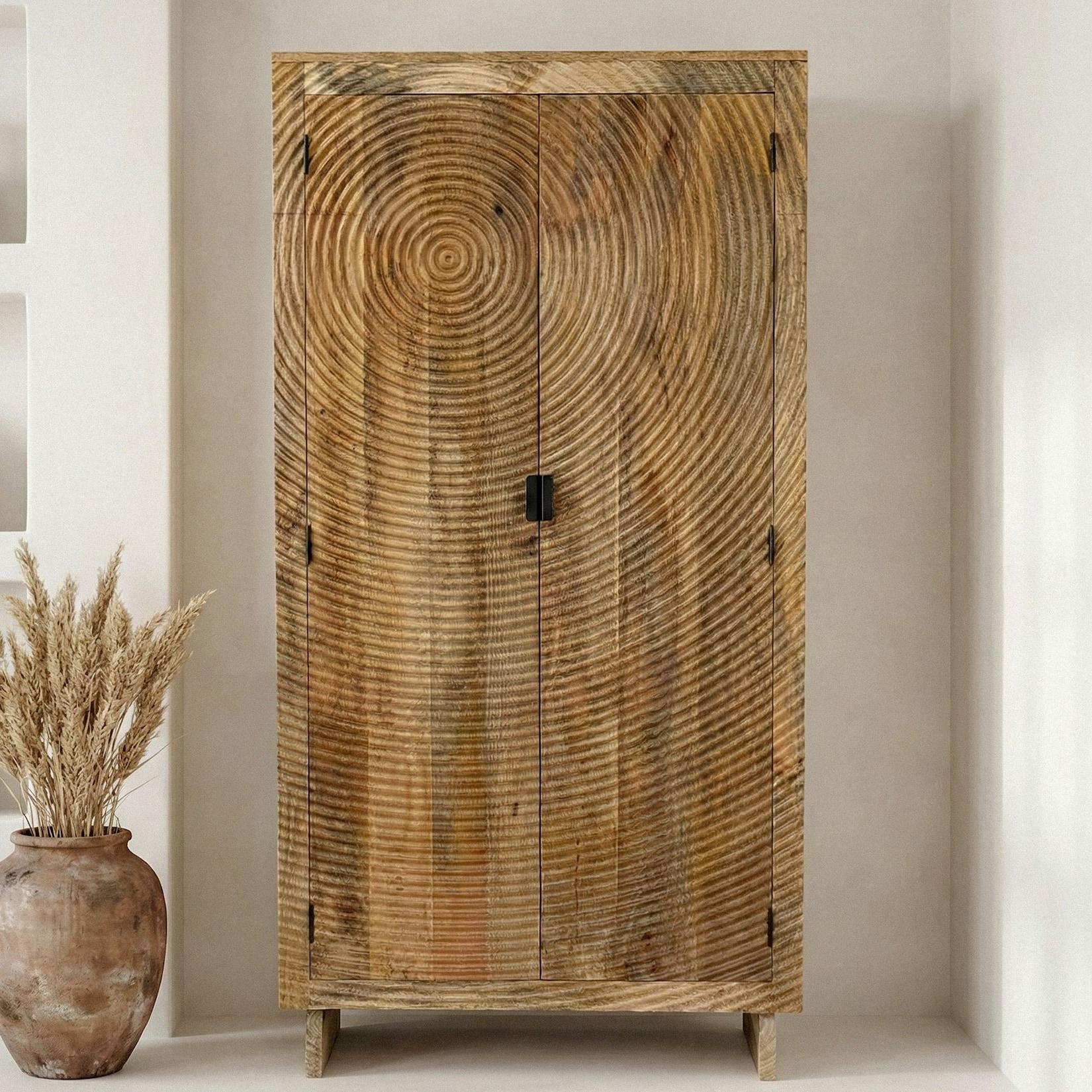 Schrank Mango Massivholz 180cm Massivholzschrank Kleiderschrank Mehrzweckschrank