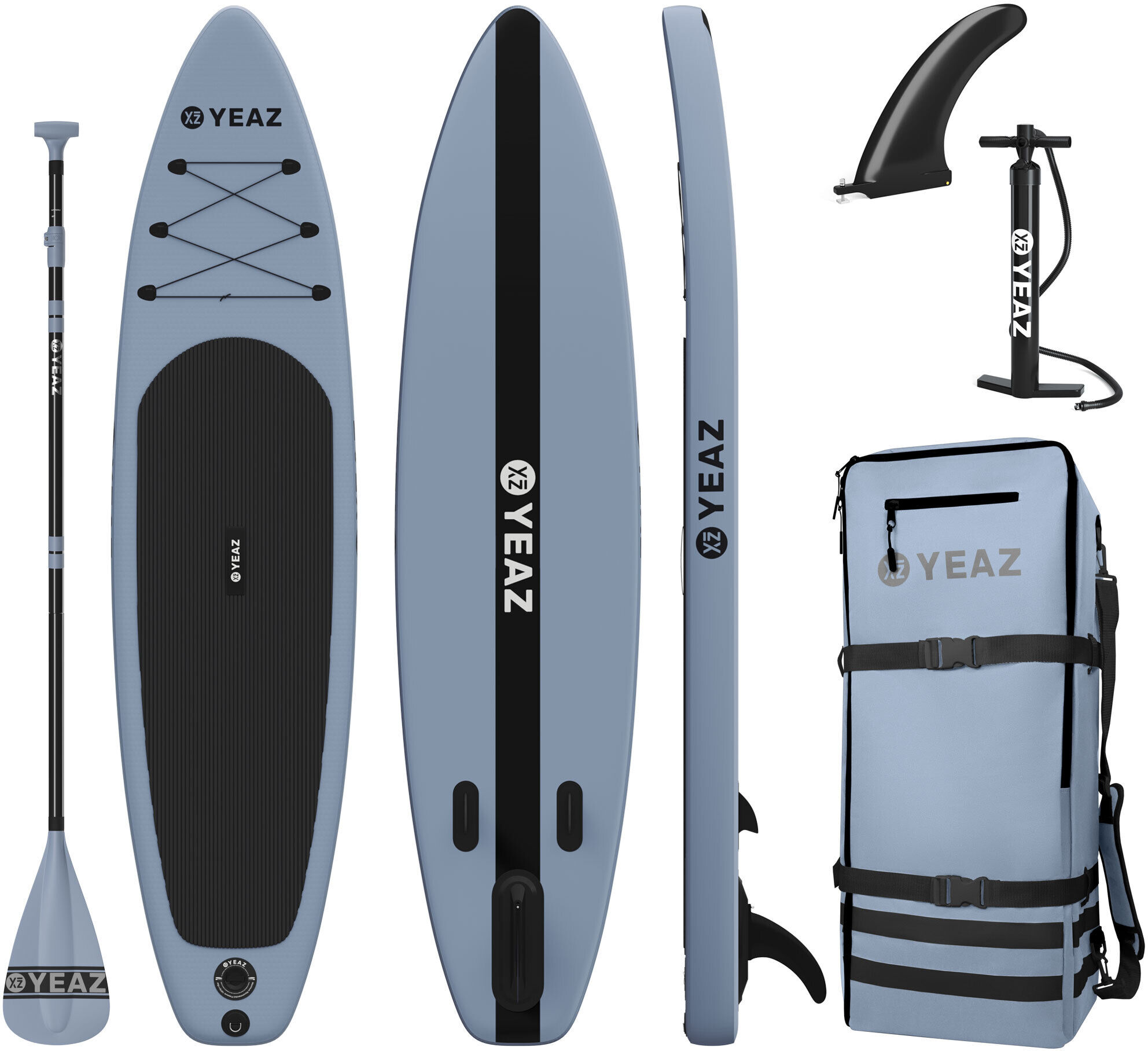 Inflatable SUP-Board YEAZ "SUP Board und Kit MARINA - EXOTRACE PRO - SET", blau, Wassersportboards, Inflatable SUP-Board