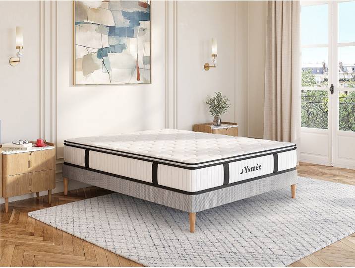 Taschenfederkernmatratze - 140 x 200 cm - mit integriertem Topper - Stärke 28 cm - AMERICAN DREAM von YSMÉE