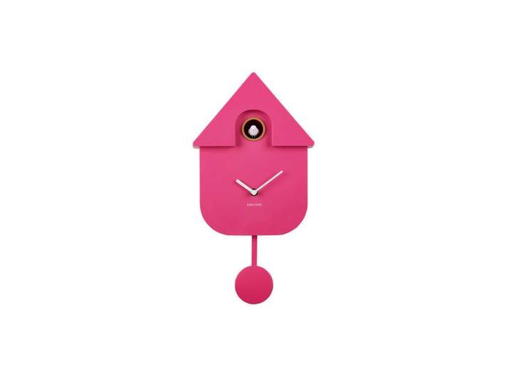 Karlsson Wanduhr Modern Cuckoo, Pink, Kunststoff, 21.5x41x8.5 cm, Dekoration, Uhren, Wanduhren
