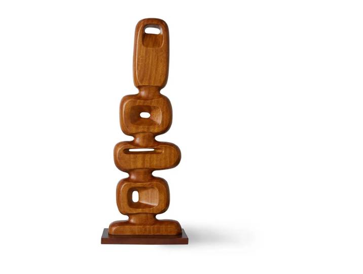 HKliving Hand carved wooden sculpture 71 cm Brown