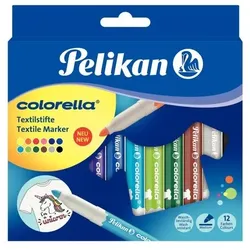 Pelikan Textilstift colorella, 12er Etui, zum Malen auf Kleidung.