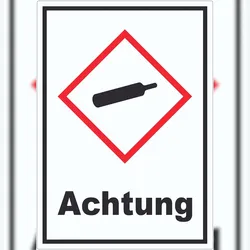 HB-Druck Aufkleber Gasflasche Gas unter Druck Achtung A1 (594x841mm)