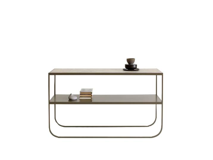 Asplund Tati Console 120 table d appoint calcaire jura, support nougat, 120'