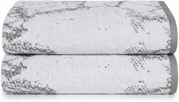 Superior Marble Cotton Bath Sheets - Quick-Dry Spa Quality Oversized Bath or Pool Towels - Set of 2