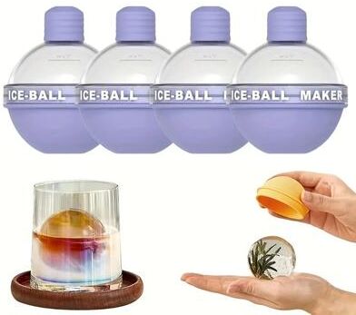 Uplifted Finds Industrial Standard Spherical Ice Hockey Molds 4 Pcs Purple