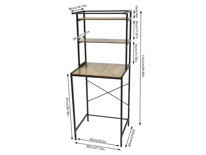 Superstructure pour machine à laver, étagère pour machine à laver, 69 x 60 x 1766,5 cm, étagère de salle de bain avec 3 étagères, noir