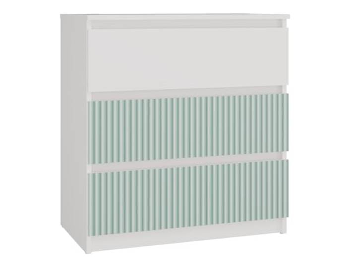 CDF Malwa M3 Kommode Farbe: Weiß/Mint Schrank für Dokumente und Kleinigkeiten Ideal für Wohnzimmer, Schlafzimmer, Kinderzimmer und Jugendzimmer 3 geräumige Schubladen Nachttisch