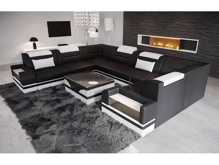 Mini Sofa Trivento U-Form aus Leder