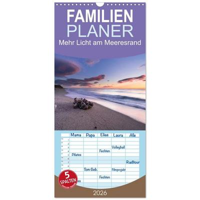 Familienplaner 2026 - Mehr Licht am Meeresrand mit 5 Spalten (Wandkalender, 21 x 45 cm) CALVENDO