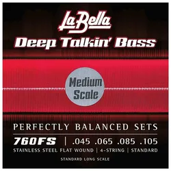 La Bella Saiten E-Bass La Bella Deep Talking Bass 760FS-M Stainless Steel Flats,... - Saiten E-Bass