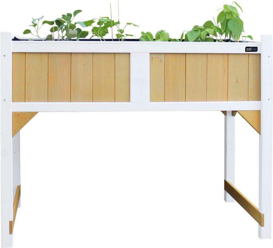 Axi Jardinera elevada con malla de jardinería, de madera, marrón/blanco