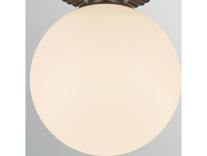 Otis Deckenlampe, schwarz/opal, Ø 20 cm, Glas IP44 - Elstead - Badezimmer - Vintage - Einflammig