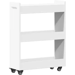 vidaXL Schrank mit Rollen Weiß 60x22x79 cm Holzwerkstoff
