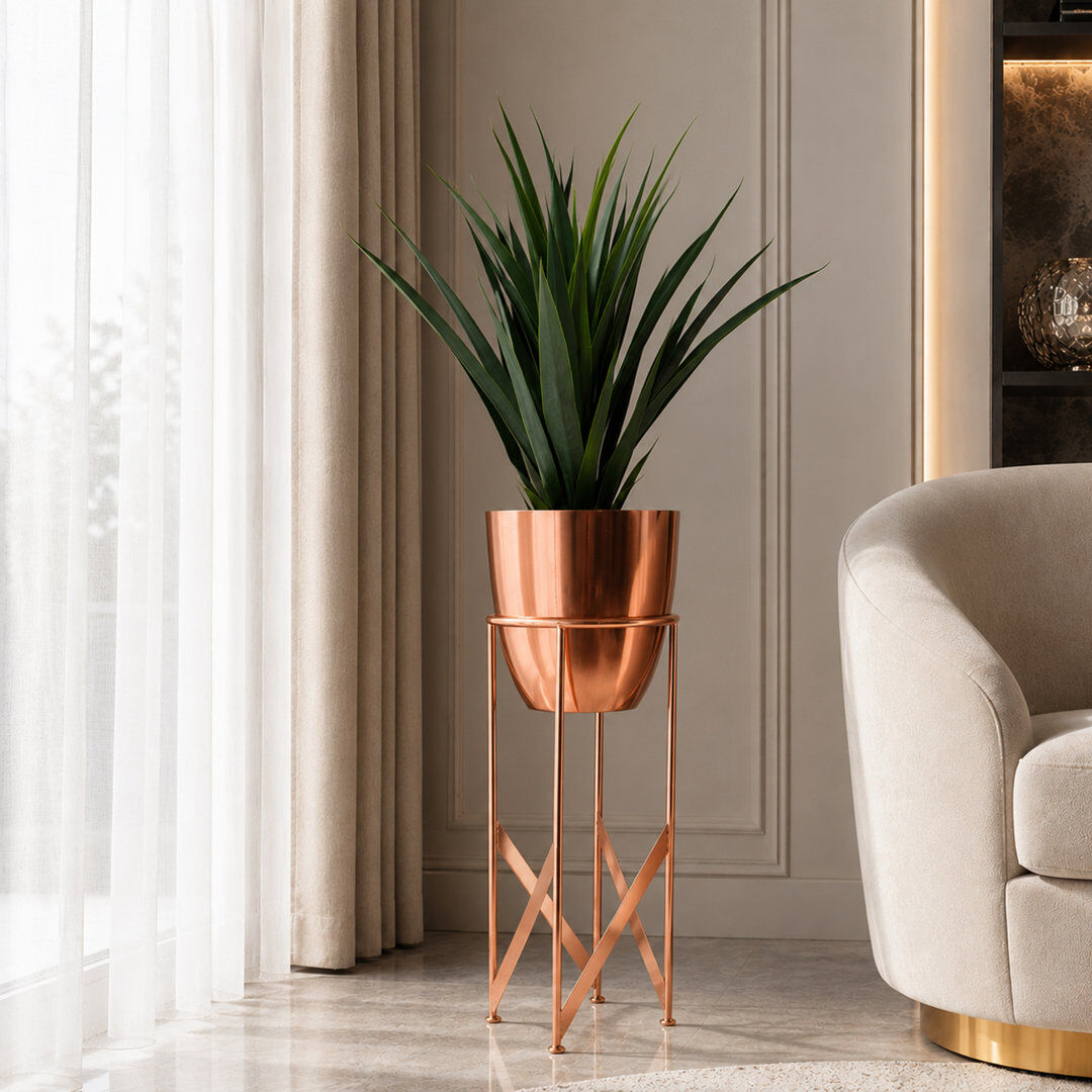Fairmont Park Metal Cachepot Copper 90cm H x 19cm W x 19cm D