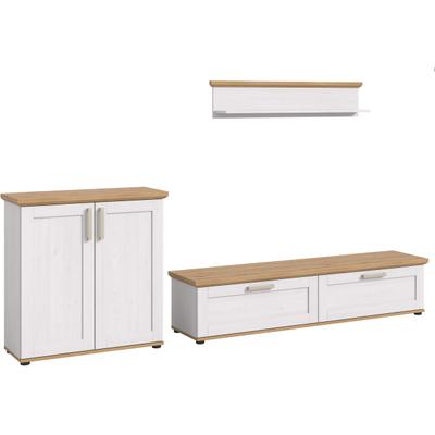 Wohnwand HOME AFFAIRE "Cosenza", sibu lärche nachbildung, B:260cm H:151cm T:40cm, Kastenmöbel-Sets, Wohnwand, Cosenza, Breite: 260 cm, Highboard, Lowboard, Wandboard