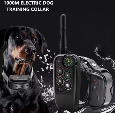 Inspired Finds Waterproof Electric Dog Training Collar 1000m 3280.84ft Remote Control With Shock, Vibration & Beep For All Dog Sizes two Black