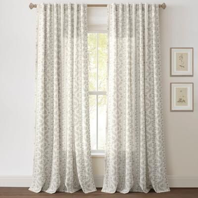 "Lush Decor Doreen Delicate Floral Window Curtain Panels - 84"" x 52"""