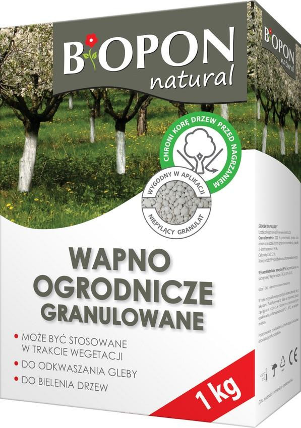 Biopon Kalk voor tuinbouw voor het verhelderen en neutraliseren van de bodem, 1 kg