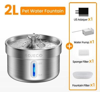 Inspire Essentials ROJECO Stainless Steel Smart Pet Water Fountain b