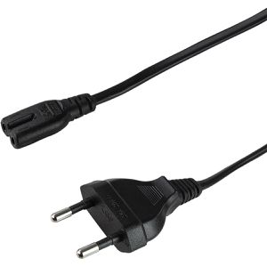 LogiLink Netzkabel CP192, 2-polig, 1,0 m, Eurostecker / Doppelnut-Buchse, schwarz