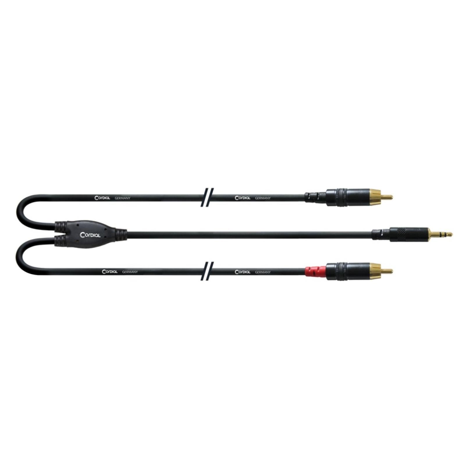 Cordial CFY WCC-LONG - Stereo 3.5mm -> 2x Cinch Anschlusskabel (1.50 m, AUX Kabel, Cinch Kabel) (CFY 1.5 WCC-LONG)