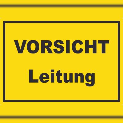 HB-Druck Vorsicht Leitung Aufkleber mit Text A6 (105x148mm)