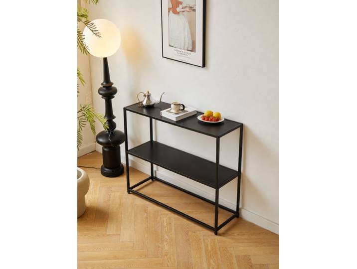 Console style industriel en métal noir