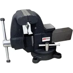 KS Tools, Schraubstock + Zwinge, Schwerer Schraubstock mit parallelen Backen aus Stahl, 200 mm (8")