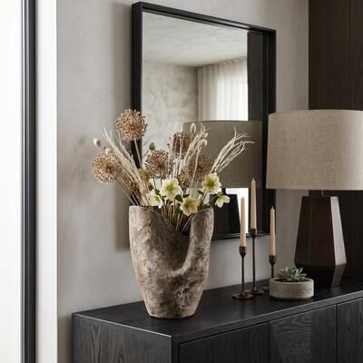 Sagebrook Home Decorative Abstract Curvy Terracotta Vase for Living Room Decor
