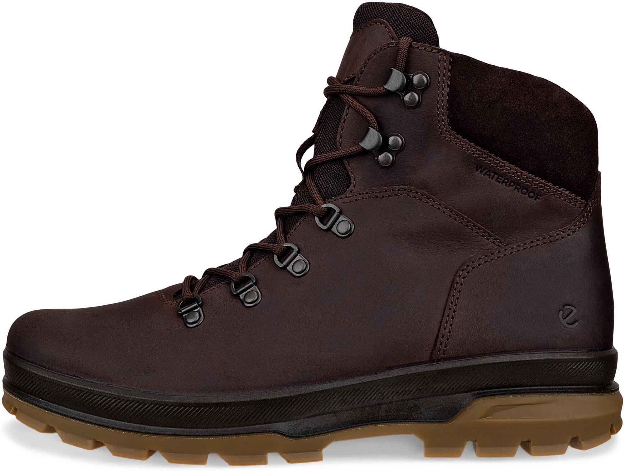 Schnürboots ECCO "Rugged Track Wp Lace Boot", Herren, Gr. 44, braun (dunkelbraun), Leder, Textil, Schuhe Schnürboots, Winterboots, Outdoorboots, Schnürstiefelette, FLUIDFORM-Technologie™ dunkelbraun 44