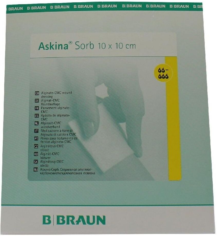 Askina Sorb Alginat Cmc Wundauflage 10x10cm ste. 10stk