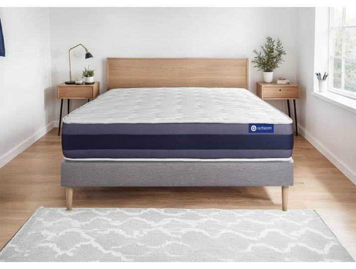 Ensemble Matelas Sommier 180x190 cm - Actilatex Morpho - Sommier Kit Gris