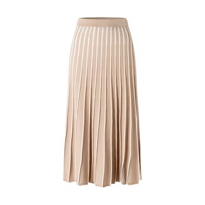 Maxirock MAERZ MUENCHEN "Maerz Muenchen 397501 Rock Damen Bekleidung", Damen, Gr. 40, beige (braun), 64% Viskose, 36% Polyamid, Röcke Maxirock