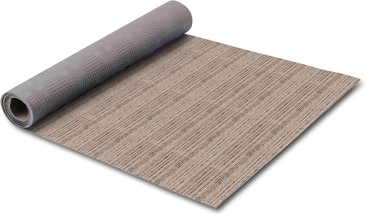 Wasbaar Antislip Keukentapijt Loper Beige Melange van Vinyl voor Binnen en Buiten