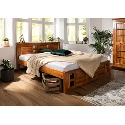 Bett Akazie 140x200x90 honig lackiert OXFORD #0251