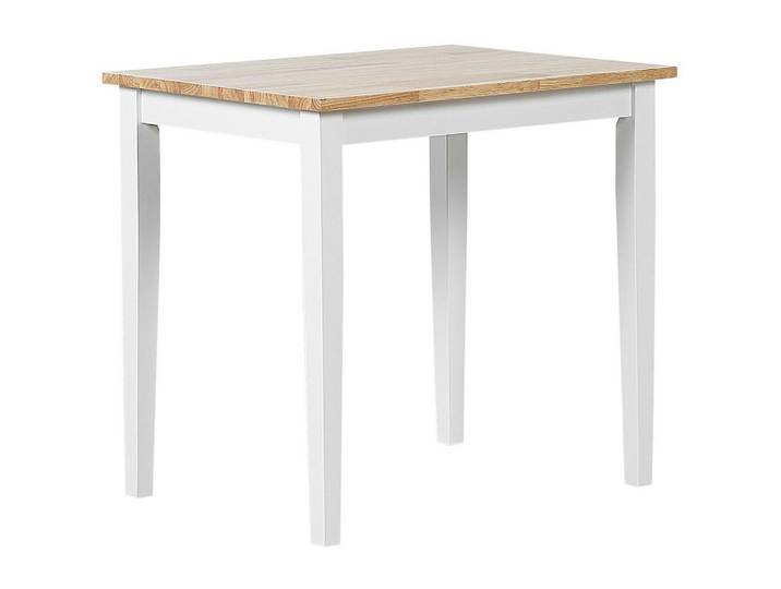 Beliani Esstisch Holz hellbraun/weiß 80/80 cm Battersby, Hellbraun, Weiß, Quadratisch, 80x74x80 cm, Esszimmer, Esstische