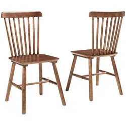 En.Casa, Stühle, Esszimmerstuhl Karmoy 2er Set Holz Walnussoptik (2x)