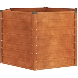 Helloshop26 - Hochbeet für Pflanzen Blumen Terrasse Garten Rostoptik 129 x 129 x 77 cm brauner Cortenstahl 02_0039861