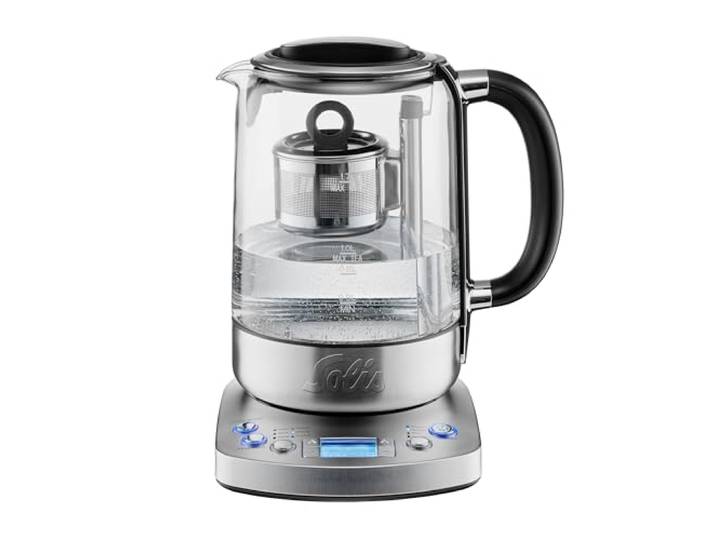 Solis Tea Kettle Automatic 5518 - Wasserkocher mit Temperatureinstellung - Teekocher - Timerfunktion - Integriertes Teesieb - 1,7 Liter Kanne